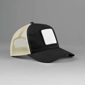 5-panel trucker pet met vierkante patch