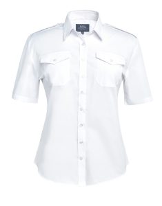 Dames pilotenblouse met korte mouwen