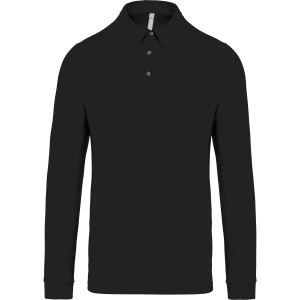 Herenpolo lange mouwen van jersey