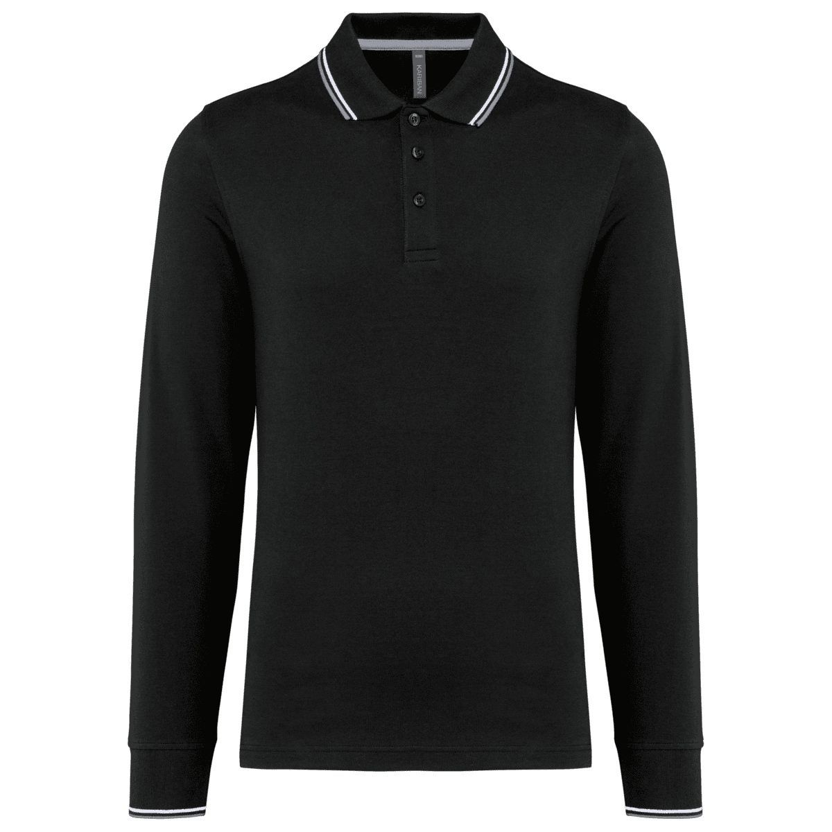 Heren polo van piquétricot met lange mouwen