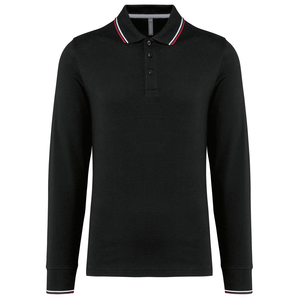 Heren polo van piquétricot met lange mouwen