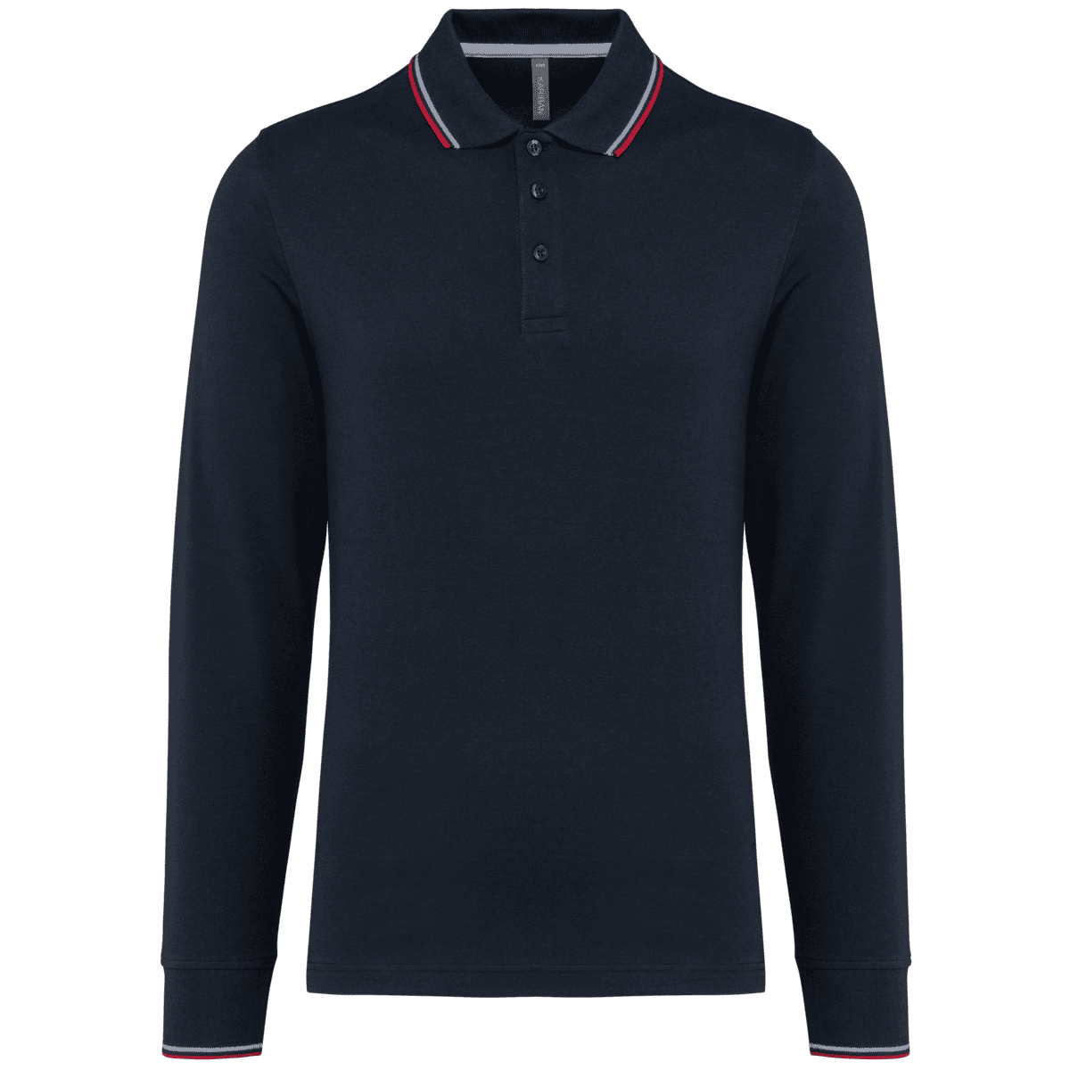 Heren polo van piquétricot met lange mouwen