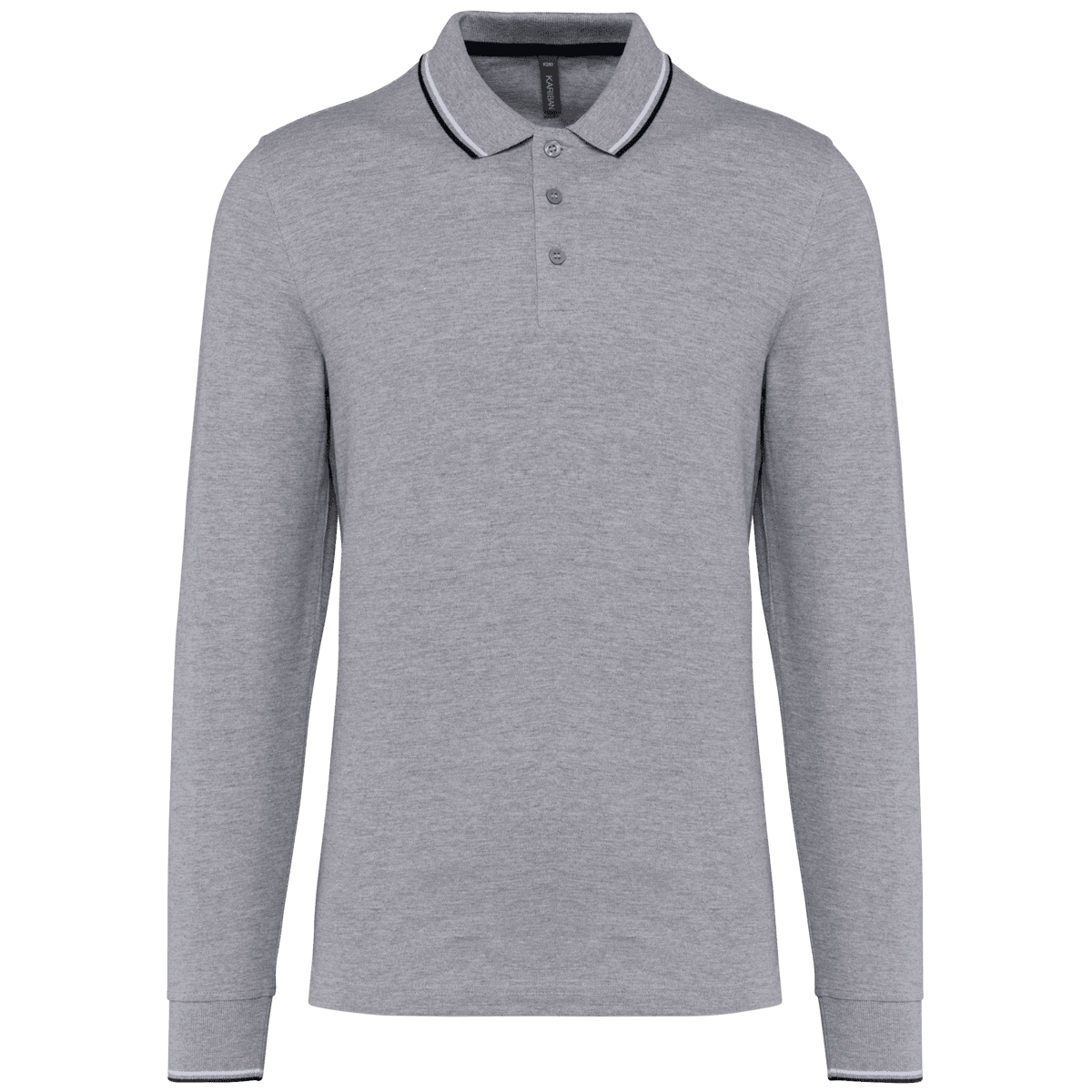 Heren polo van piquétricot met lange mouwen