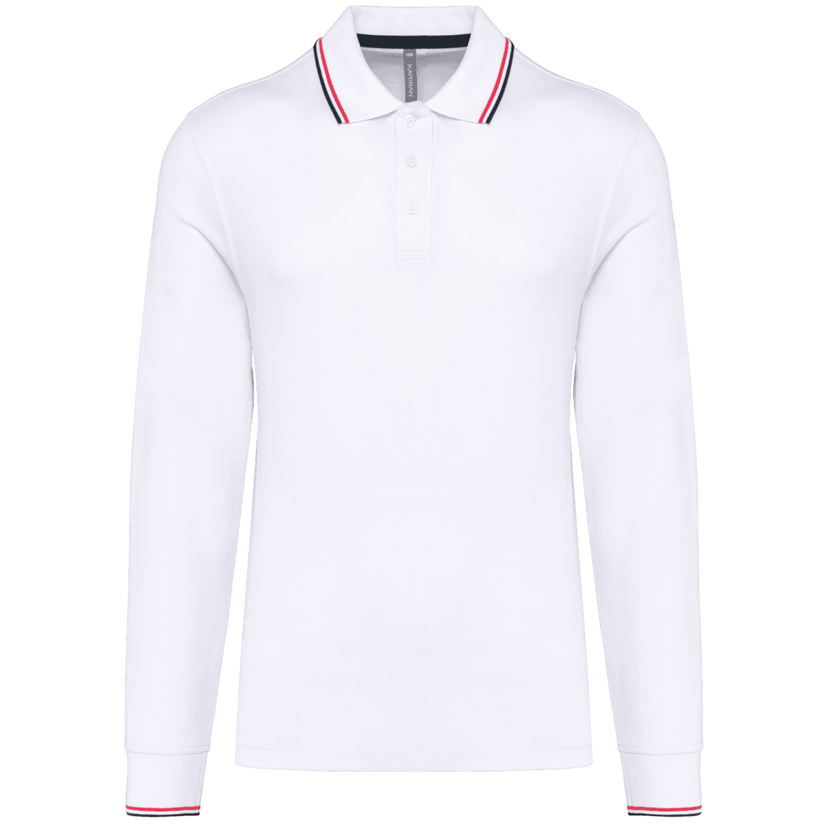 Heren polo van piquétricot met lange mouwen
