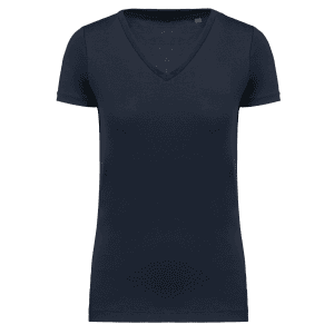 Dames-t-shirt Supima® V-hals korte mouwen