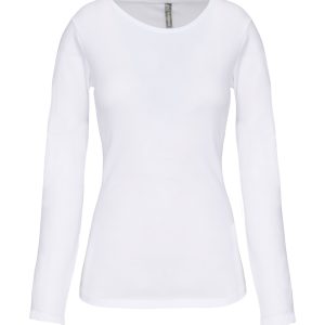 Dames-t-shirt ronde hals lange mouwen