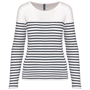 Gestreept dames-t-shirt lange mouwen