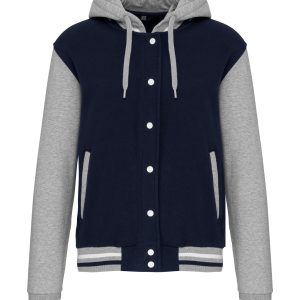 College jacket met capuchon unisex
