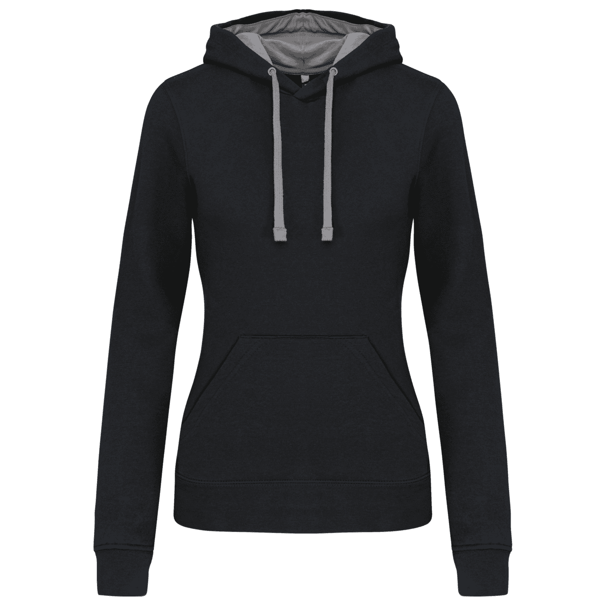 Damessweater met capuchon in contrasterende kleur