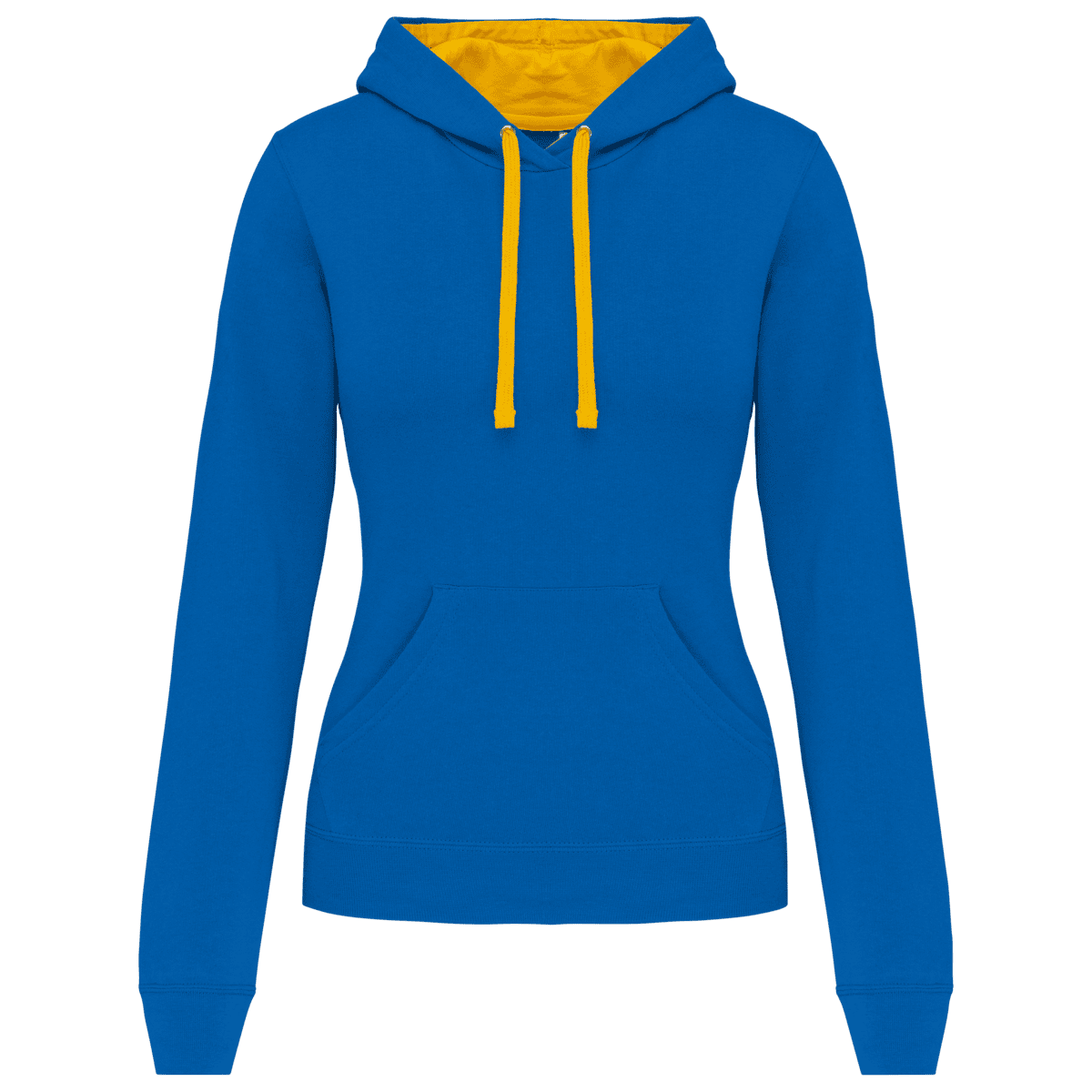 Damessweater met capuchon in contrasterende kleur