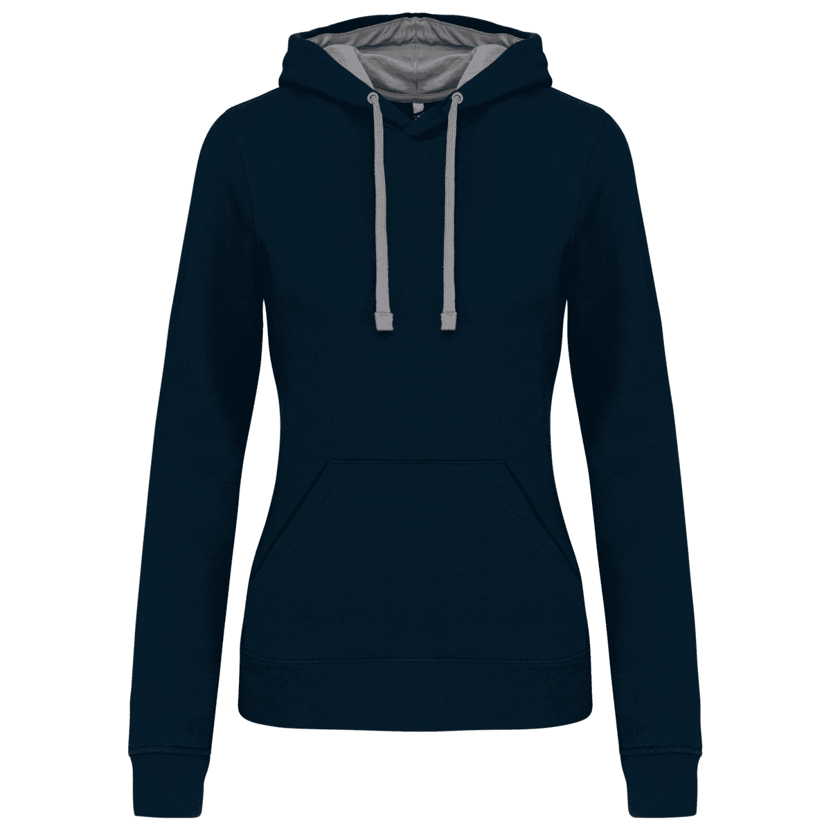 Damessweater met capuchon in contrasterende kleur