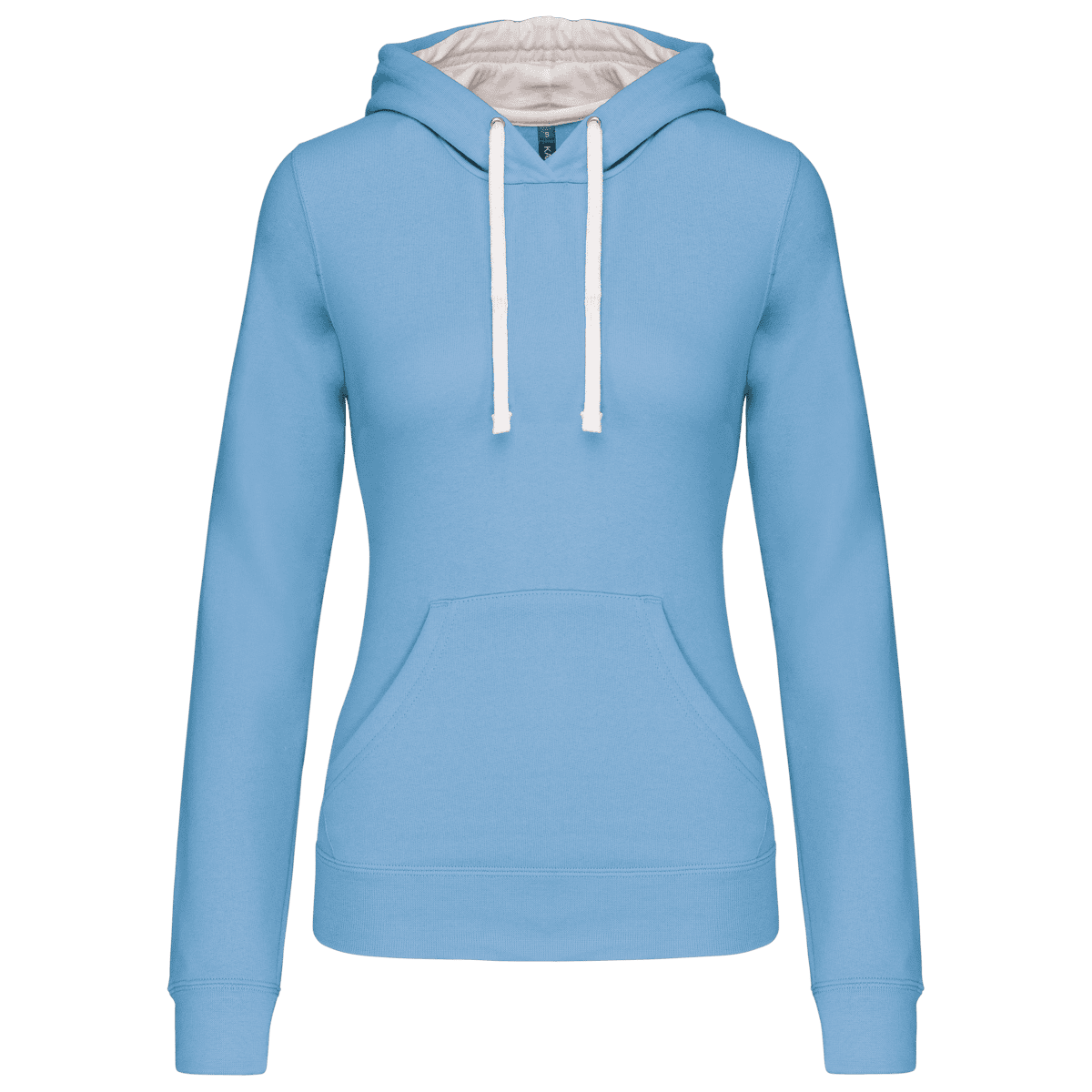 Damessweater met capuchon in contrasterende kleur