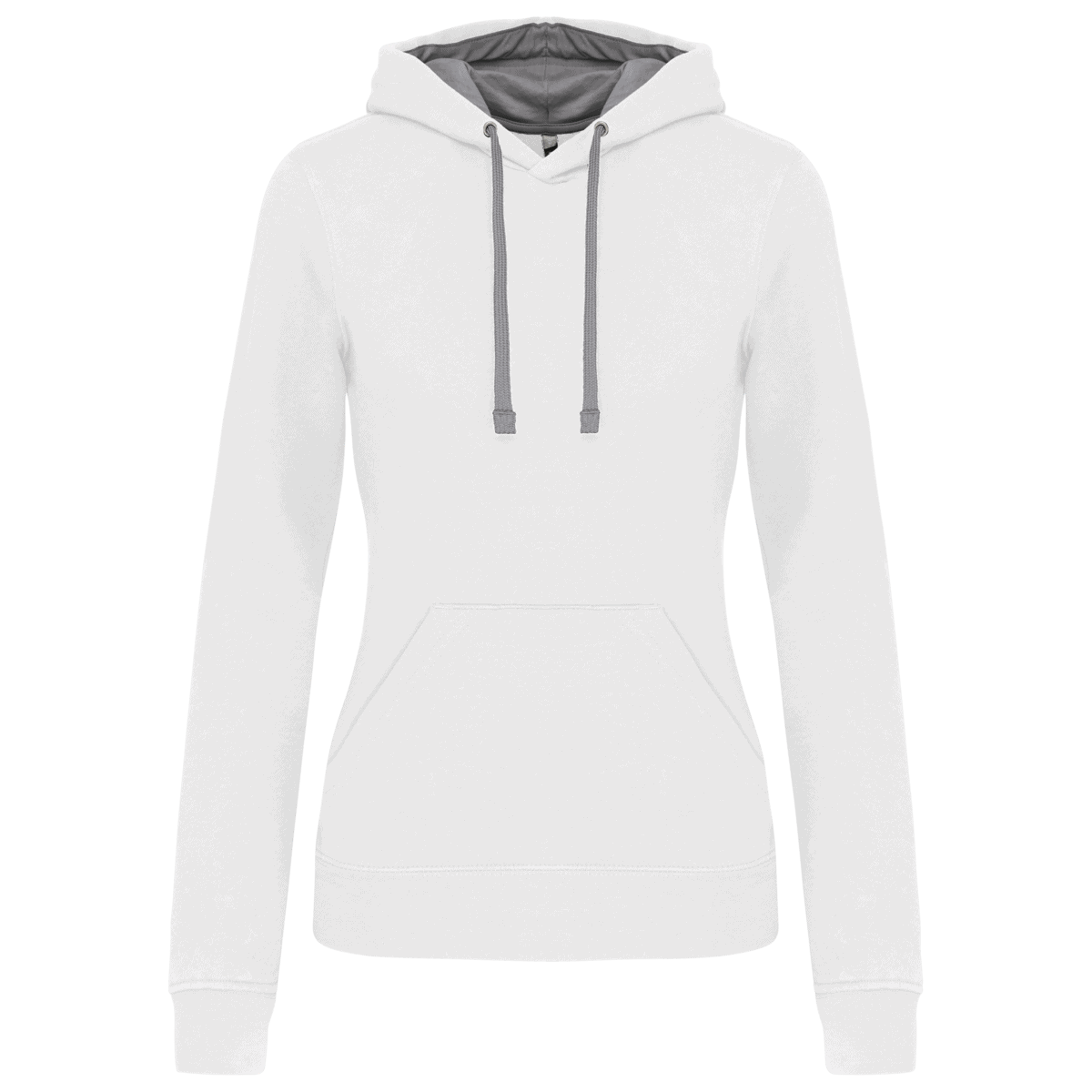 Damessweater met capuchon in contrasterende kleur