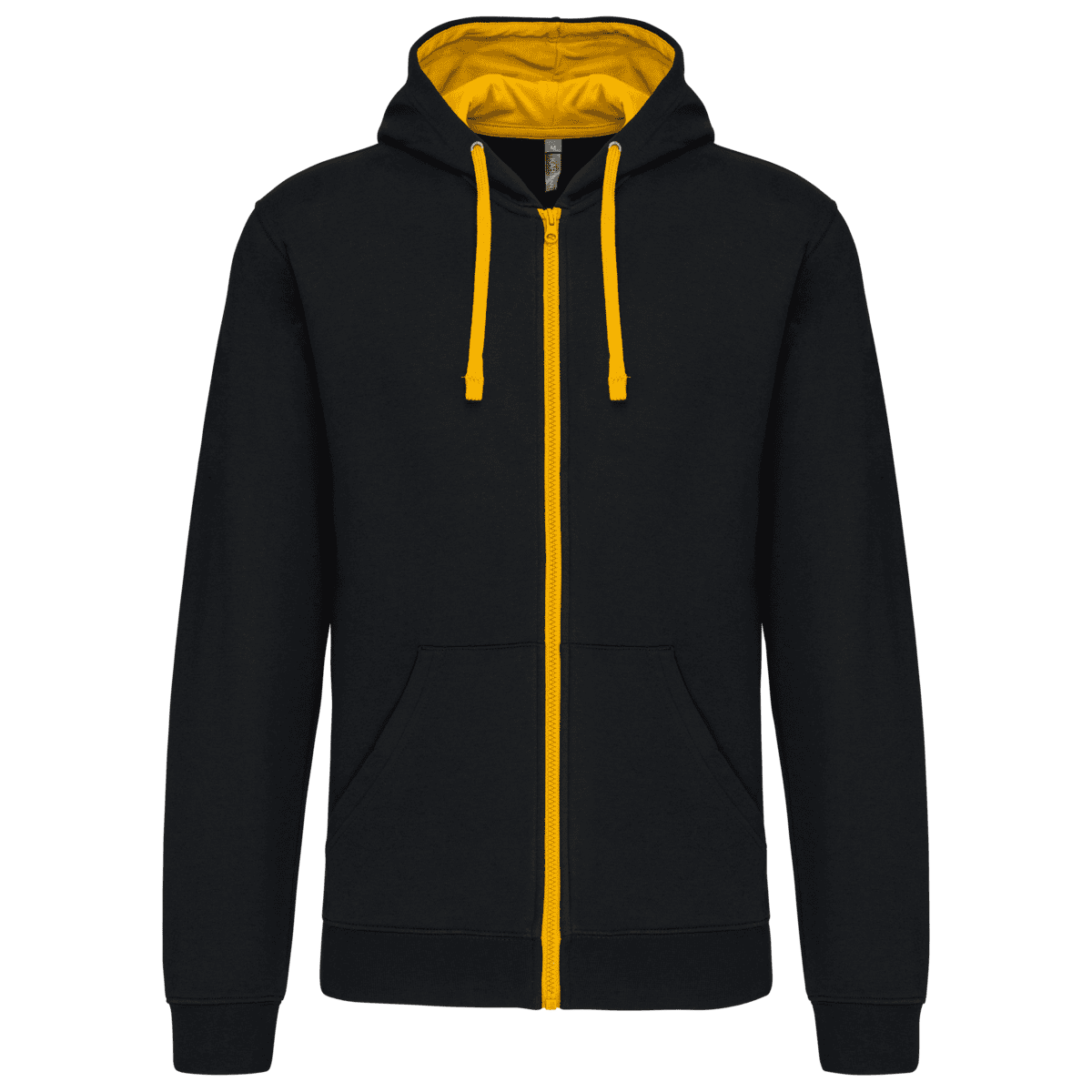 Herensweater met rits en capuchon in contrasterende kleur