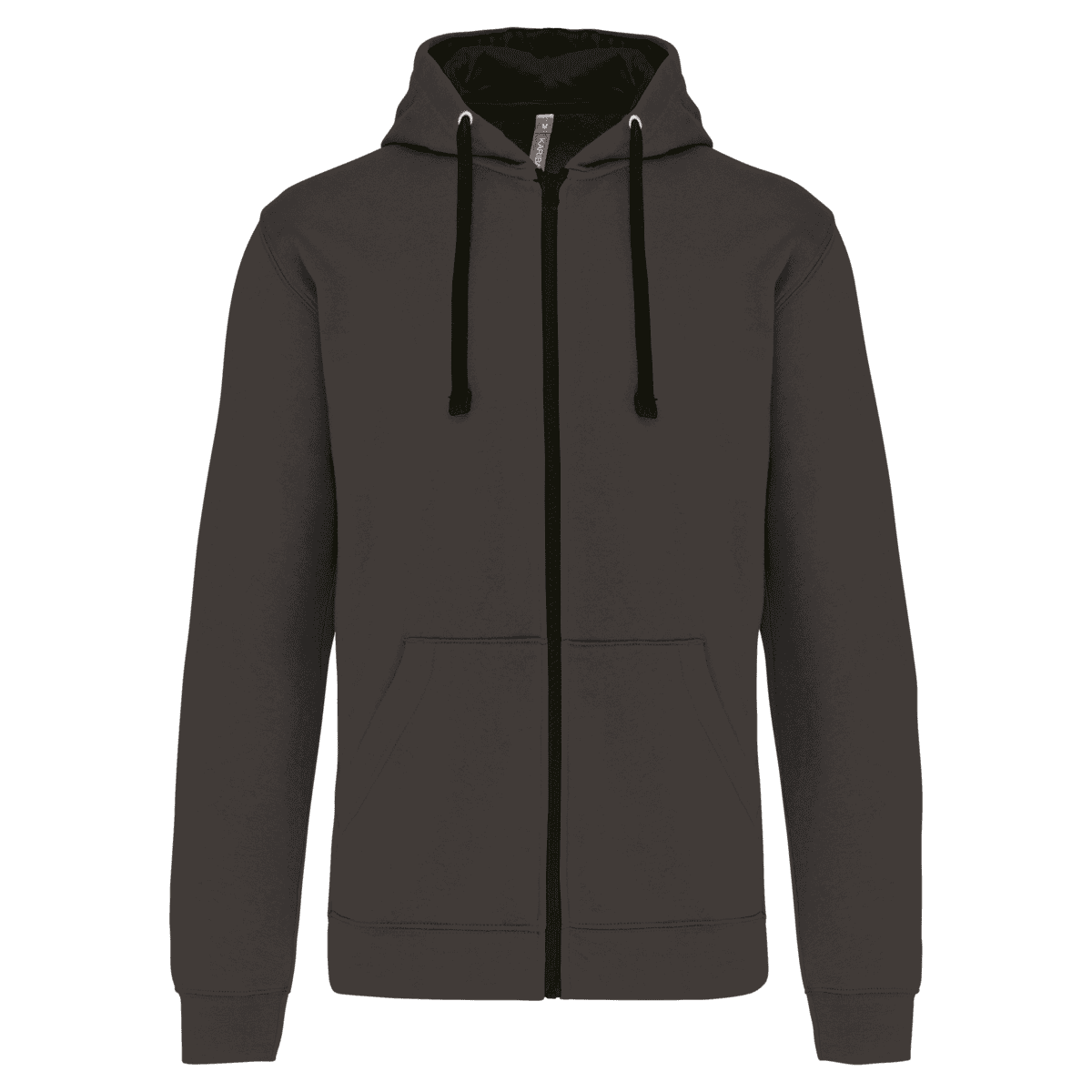 Herensweater met rits en capuchon in contrasterende kleur