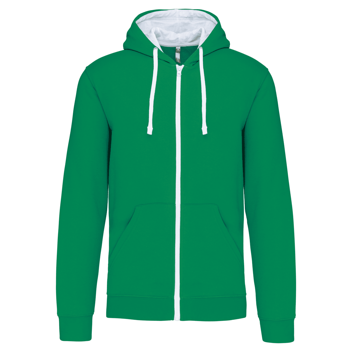 Herensweater met rits en capuchon in contrasterende kleur