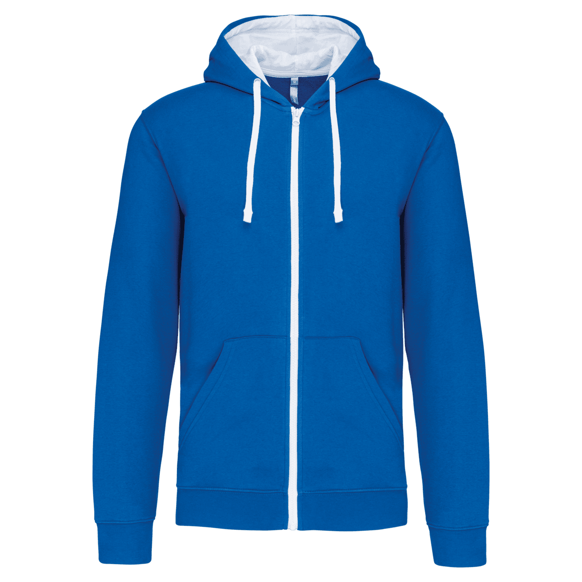 Herensweater met rits en capuchon in contrasterende kleur
