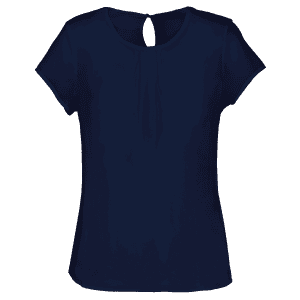 Damesblouse in crêpe met korte mouwen