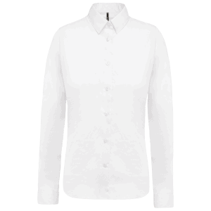 Damesblouse in popeline met lange mouwen