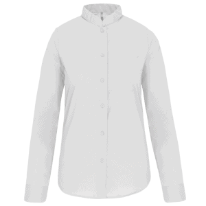 Damesblouse met "Mao" kraag lange mouwen