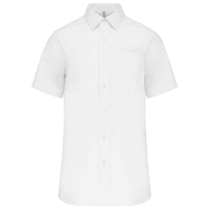 Heren poplin overhemd korte mouwen