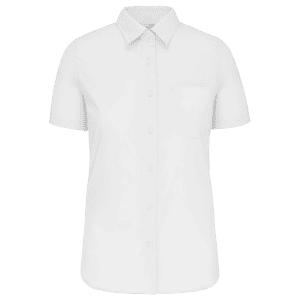Dames Poplin Blouse Korte Mouwen