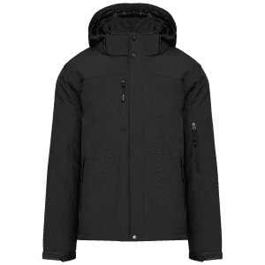 Gewatteerde softshell herenparka met capuchon