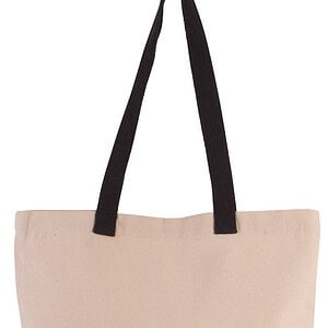 Shopper met plooi en contrasterend hengsel