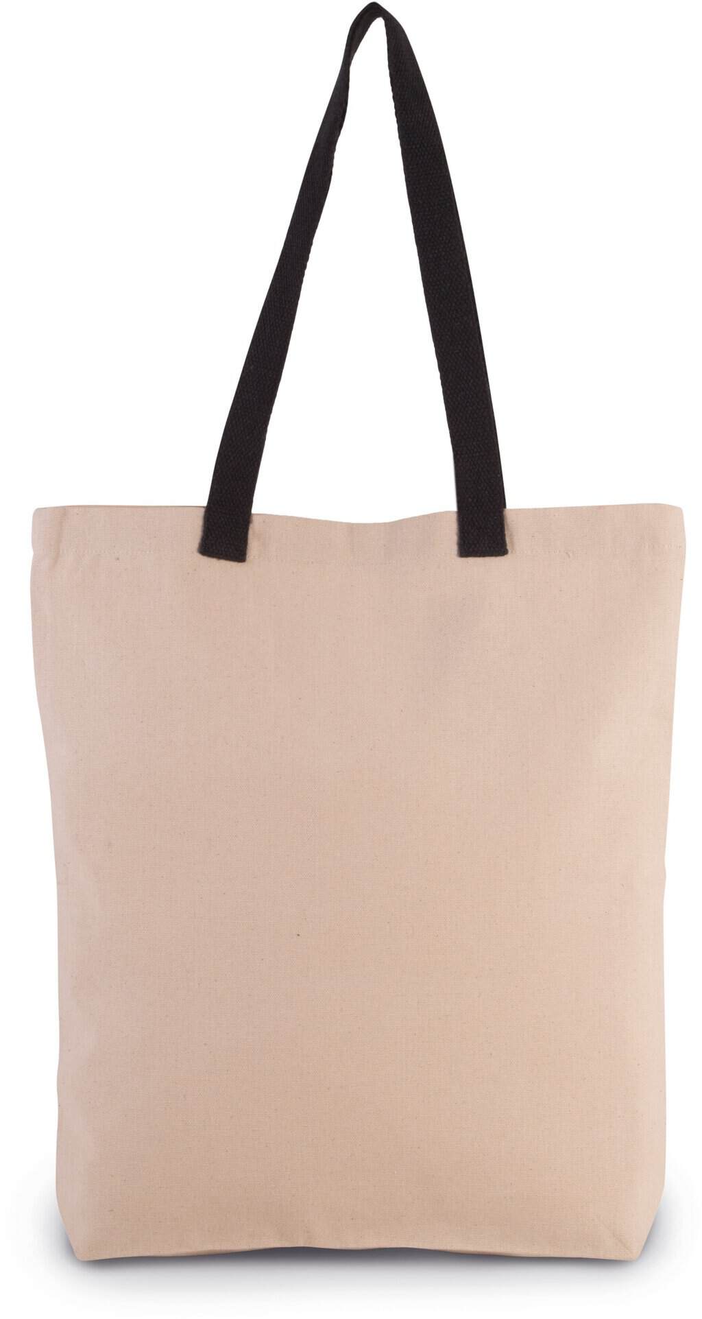Shopper met plooi en contrasterend hengsel