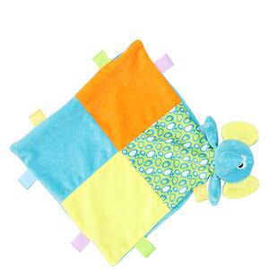 Veelkleurig plat knuffeldoekje olifant