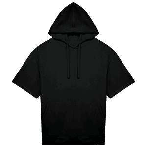 Duurzame unisex sweater met capuchon en korte afhangende mouwen French Terry
