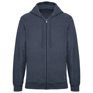 Ecologische badstof sweater met rits en capuchon