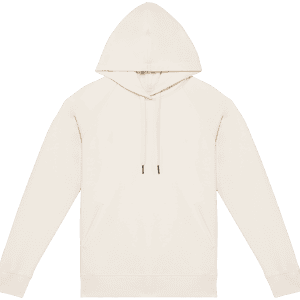 Ecologische damessweater met capuchon en raglanmouwen