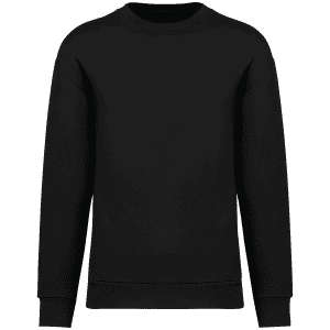 Ecologische uniseks sweater met ronde hals en afhangende mouwen in geborsteld fleece
