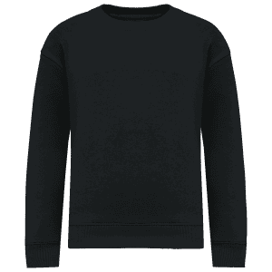 Ecologische cropped kindersweater met ronde hals