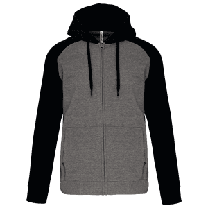 Tweekleurig sweatvest met capuchon unisex