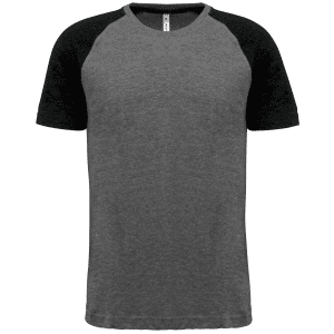 Tweekleurig Triblend sport-t-shirt met korte mouwen volwassene