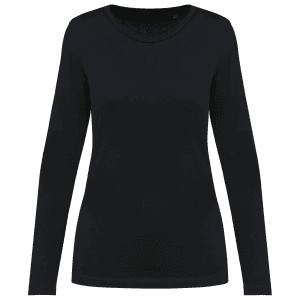 Supima® dames-T-shirt ronde hals lange mouwen