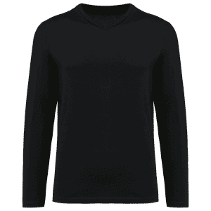 Supima® heren-T-shirt V-hals lange mouwen