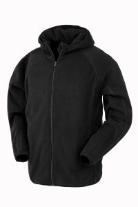 Gerecycled microfleece vest met capuchon