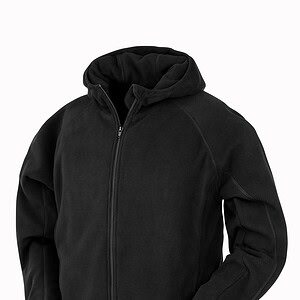 Gerecycled microfleece vest met capuchon