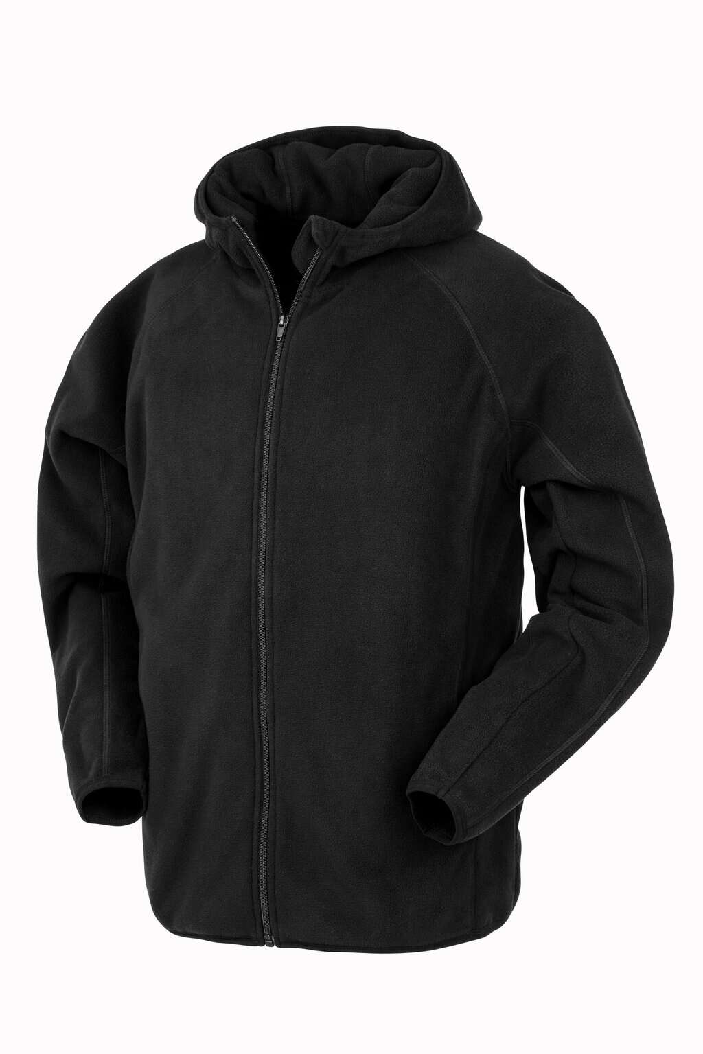 Gerecycled microfleece vest met capuchon