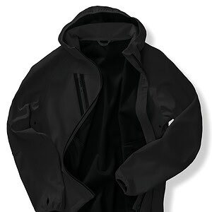 Gerecycled 3-laags unisex softshell jacket met capuchon.