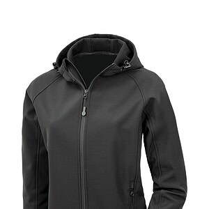 3-laagse gerecycleerde softshell met capuchon voor dames