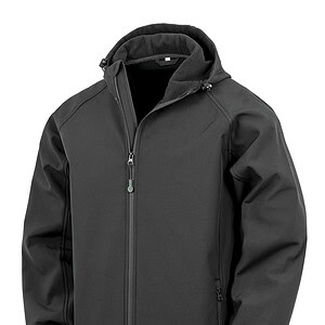 3-laagse gerecycleerde softshell met capuchon voor heren