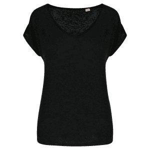 Linnen dames-t-shirt V-hals