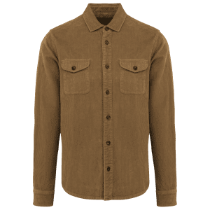 Ecologisch verwassen herenovershirt in ribfluweel
