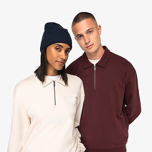 Ecologische uniseks sweater met kwartrits