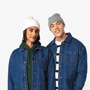 Ecologische uniseks jeansjas met afhangende schouders