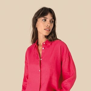 Oversized linnen damesoverhemd